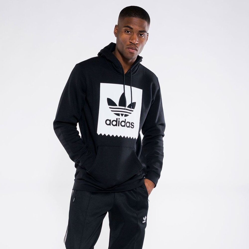 Adidas Originals Blackbird Trefoil Graphic Pocket Pullover Hoodie Men Medium New